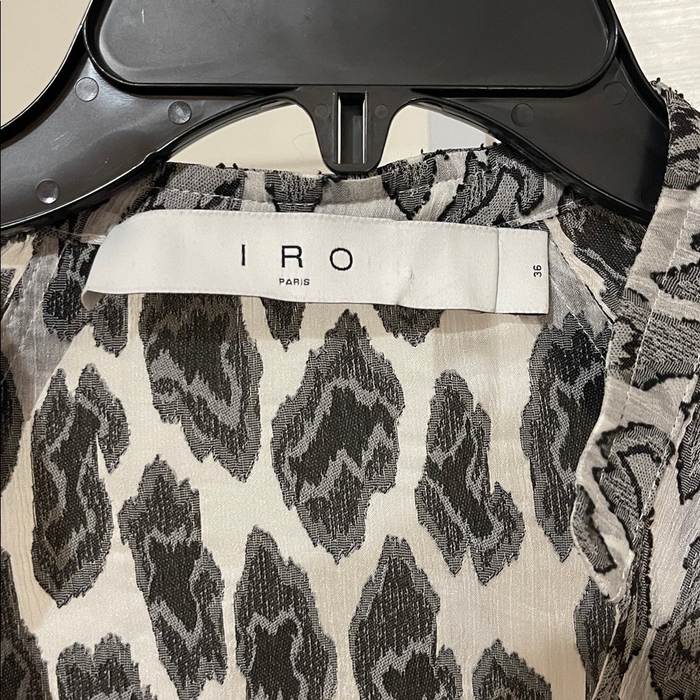IRO Paris Black and White Patterned Blouse - Picture 5 of 8